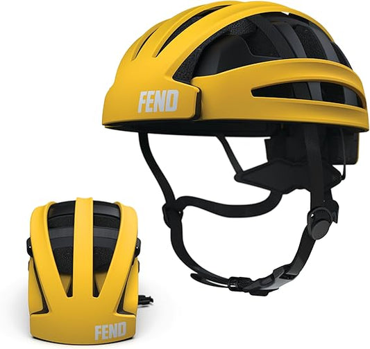 FEND One Foldable Bike Helmet - Adult Mens and Womens Bike Helmet - Collapsible by 50% of Original Size - Safety Certified for Bicycle Road Bike Scooter Cycling Commuter Helmet