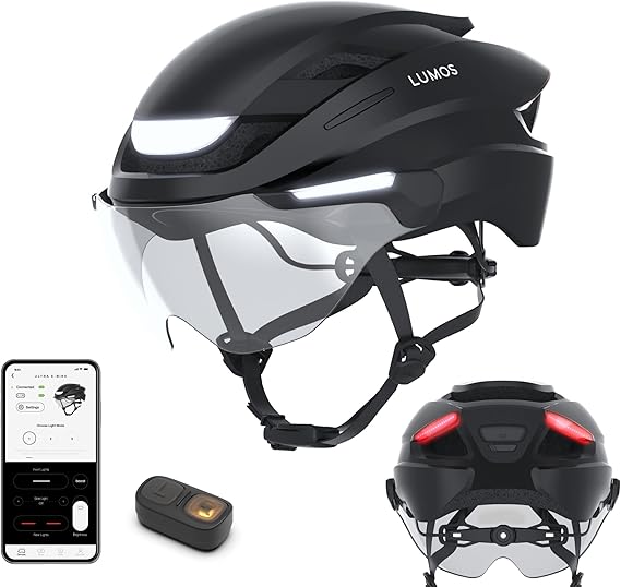 Lumos Ultra E-Bike Smart Helmet | NTA 8776 Certified | Front & Rear LED Lights | Retractable Face Shield | App Controlled | EBike, Scooter, Cycling, Bicycle | Adults, Men Women