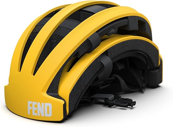 FEND One Foldable Bike Helmet - Adult Mens and Womens Bike Helmet - Collapsible by 50% of Original Size - Safety Certified for Bicycle Road Bike Scooter Cycling Commuter Helmet