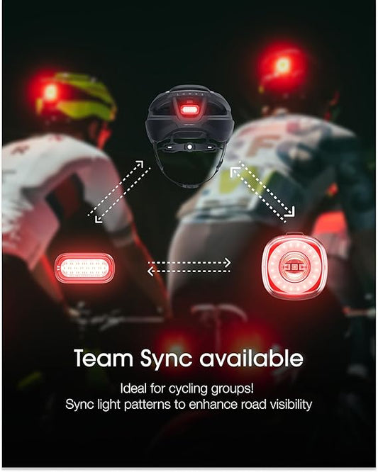 Lumos Firefly Mini Smart Bike Light System,Sync Turn Signal & Brake Lights, Rechargeable LED Front & Rear Lights with Custom Brightness, Flash Patterns, Bicycle Accessories for Night Riding